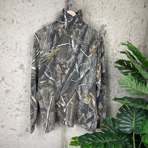 Real Tree Camo Hunting Turtle Neck Large Y2K Guide Series Shirt - Picture 1 of 4
